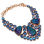 Titanium Shell, Topaz Gemstone 925 Sterling Silver Jewelry Necklace 18 z9o33