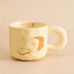 Portselanist tass t&uuml;drukute multifunktsionaalne kaanega lusikas Praktiline armas veetarvikud t&auml;iusliku tassi jaoks kuumade jookide kruusi jaoks 401-500ml