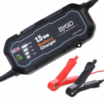 12V 1500mA Automaatne Nutikas Mootorratta Akulaadija Hoidja Autole/Matkaautole/ATV-le/Paadile Automaatne Akulaadija LED-iga EU Plug must