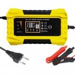 110V/220V sisendiga autode akulaadija, pulss-remondiga, 24V 5A, m&auml;rgade, kuivade pliiakude, geelakude jaoks, 12V 10A, EL/USA pistik EU Plug kollane