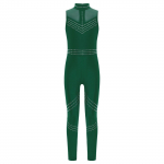 T&uuml;drukute varrukateta v&otilde;rk-patchwork jumpsuit, t&auml;ispikk s&auml;delevate strassidega leotard iluuisutamiseks ja tantsimiseks 13-14 Years roheline