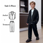 Stiilne Poiste Bleiserikomplekt Vabaaja Bleiser Jakk P&uuml;ksid 2-osaline Kooli &Otilde;htujuht Esinemiskost&uuml;&uuml;mid Teismelised Lapsed Pulmapeo Riietus 160cm must