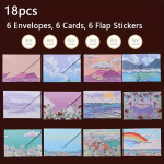 Isetehtud t&uuml;hjad vintage &otilde;nnitluskaardid 18 tk &otilde;limaalistiilis k&auml;sitsi maalitud &otilde;nnitlus t&auml;nus&otilde;numi kaart postkaart kingitus 18pcs