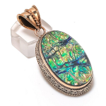 Ammolite Handmade Copper Jewelry Pendant 2.17 y3l97