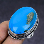 Turquoise handmade 925 Sterling Silver Jewelry Ring Size 9.5 w5R87