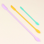 Mini Silicone Makeup Spatula Set - Reusable scrapers for cosmetics & kitchen jars. Thin design gets every last drop. Multiple colors