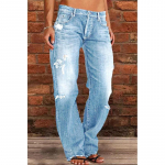 Naiste Kevadine Street Hipster Pesuvesi Rebitud Denim P&uuml;ksid XS helesinine v&auml;rv