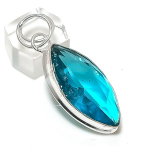 Blue Topaz Gemstone Handmade 925 Sterling Silver Jewelry Pendant 2.05 l9h25