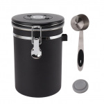 1,8L Kohv Suletud N&otilde;u Roostevabast Terasest Kohvioa S&auml;ilitusn&otilde;u Lusikaga Must Black