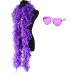 Feather Boas s&uuml;damega &auml;&auml;risteta p&auml;ikeseprillid &ndash; 2M/6,6 jalga Feather Boa naistele &ndash; ideaalne tantsimiseks, pulmadeks, peoks, cosplay One Size punane