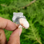 Emap&auml;eva m&uuml;&uuml;k 925 sterlingh&otilde;be ovaalne skolesiitkivi statement s&otilde;rmus ehted Adjustable