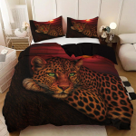 3 tk P&auml;ikeseloojangu all olev panterimustriga voodipesukomplekt, 1*tekikott+2*padjap&uuml;&uuml;r, teismelistele ja t&auml;iskasvanute magamistuppa 135x200cm-EU-Single