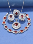 &Otilde;htumaa stiilis suured ehtekomplektid 925 h&otilde;bedane mood vintage tsirkoonist klambriga k&otilde;rvar&otilde;ngad kaelakee ja ripatss&otilde;rmus naistele kingitus 6