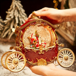 1 tk Vanaaegne J&otilde;ulukarussell Muusikakarp Lumekuuliga, Vaik ja Akr&uuml;&uuml;l, Pidulik P&uuml;hadekaunistus, T&ouml;&ouml;tab 3 AA patareiga (ei kuulu komplekti) Christmas Princess Car