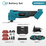 YOFIDRA harjadeta kiirvabastusega ostsilleeriv t&ouml;&ouml;riist 20000OPM Elektriline saag-trimmer Puidut&ouml;&ouml;riist Makita 18V aku jaoks 2 Battery Style 2