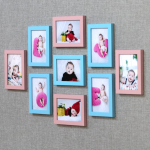 7-tolline minimalistlik kaasaegne &uuml;heksa ruuduga seinafotoraamide komplekt &ndash; aukudeta elutoa dekoor 5-inch, 9 frames