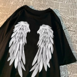 Angel Wings Isikliku mustriga T-s&auml;rk Meeste Naiste Hip Hopi Kvaliteetsed T-s&auml;rgid Loomingulised O-kaelusega Topid Personaalse kvaliteediga T-s&auml;rgid XXXXXL