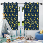 2 tk Kuu T&auml;hed Akna Kardinad Laste Magamistuba Kodu Elutuba Kaunistus Pimendav Kardin Soojusisolatsioon M&uuml;rasummutus 50x160cm 2pcs