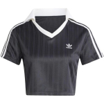 Adidas Originals S&uuml;gis/Talv 2024 Br&auml;ndilogo Tikitud L&uuml;hikeste Varrukatega Triibuline Polo S&auml;rk Naistele Polo S&auml;rgid Must JD2606 S