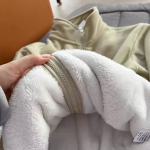 Naiste kahepoolne fliisvoodriga jakk, polaarfliisist pusa-kapuutsiga, talvine soe &uuml;leriie, pehme, hubane, vabaaja t&auml;navar&otilde;ivas S beež