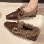 Moodsad Naiste Karusnahast Kontsaga Kingad 2025 Talvemood Mugavad Kingad Disainer Klassikalised Uued Trendid Pehmed Kingad Lumised Zapatillas De Mujer 35 must