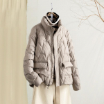 Winter Pure Color Pressing T&otilde;mblukuga P&uuml;stikrae Valge Pardi sulejope Naiste mantel M