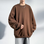 Meeste pikak&auml;eline kampsun L&otilde;tv ja mitmek&uuml;lgne Vabaaja &uuml;mmarguse kaelusega pullover Aluskihiks T-s&auml;rk &Uuml;hev&auml;rviline Poistele Riietel 3XL brown