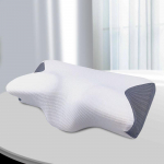 Liblika-kujuline m&auml;luvahust kaelatoe padi &ndash; Mitte kokkuvajuv, aeglase taastumisega, nullsurve mugavus Small Butterfly Pillow + White Gray Cover