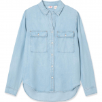 Levis SS24 Suvekollektsioon Teksad &Uuml;hev&auml;rviline L&otilde;tv Pikkade Varrukate S&auml;rk Naiste s&auml;rgid Hele-sinine 001BO-0001 L