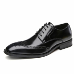 Jaapani stiilis uus Briti stiilis nikerdatud nahk Ametlik &auml;ri nahast kingad Meeste Brogue Oxford Pumps HOOD AASTAT 44 must