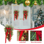 21-tolline kunstlik j&otilde;ulupisarakujuline vanik N&otilde;elad Pisarakujuline uksekaunistus Kelladega Punased marjad ja Vibu J&otilde;ulukaunistus Seinale Uksele One Size punane