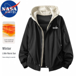 NASA MARVEL Men's Hooded Faux Two-Piece Outdoor Padded Jacket 2XL