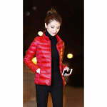 Naiste L&uuml;hike Puuvillane Jakk, Uus Korea Stiil, Suur Suurus, Slim Fit, S&uuml;gis ja Talv, Kerge Puuvillane Jakk, Seisukrae, V&auml;ike Puuvillane Jakk M