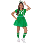 Laste Halloweeni Cheerleaderi kost&uuml;&uuml;mi komplekt pidudeks ja lavalisteks esinemisteks 130 cm green