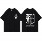 Jaapani anime Attack on Titan T-s&auml;rk meeste ja naiste suvemood Harajuku Top Tasuta kohaletoimetamine Prindi Suures suuruses Y2k riided XXXXXL must