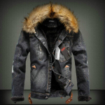Talvine meeste sissevool Casual Denim Jacket Talvine paks teksajakk XXL sinine
