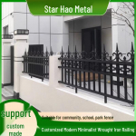 Kaasaegne minimalistlik sepistatud rauast piire sisehoovi, p&ouml;&ouml;ningu, terrassi, r&otilde;du ja aia jaoks