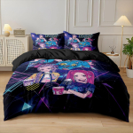 3 tk K-Pop Deemonik&uuml;ttide Prindiga s&uuml;damikuta Voodipesukomplekt Mitmesuuruseline Voodipesu &Uuml;hiselamu tekikott, Pehme Kaunistus, Masinpestav 135x200cm-EU-Single&set