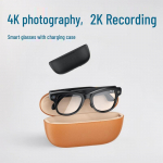 Piiri&uuml;lesed nutiklaasid: M02Ultra laadimiskarbikuga, AI-t&otilde;lge, 800MP fotod, video- ja helisalvestus Off-white Photochromic Lens