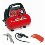MECAFER Compresseur d'air NEW VENTO 6 L 1,5 CV 8 bar - Avec 3 accessoires punane
