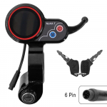 6-kontaktiline LED-ekraaniga t&otilde;ukeratta armatuurlaud gaasipedaal NJAX-T 48V For Zero 8 9 10 8X 10X 11X For Kugoo M4 Elektrit&otilde;ukeratta n&auml;idikupaneel v&otilde;tmega 1pc must