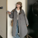 Trenchcoat Naiste Kevad ja S&uuml;gis Uus Korea Versioon L&otilde;tv Suur Suurus Vabaaja V&otilde;&otilde;rap&auml;rane Stiil Kapuutsiga Mantel XL white