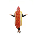 Halloweeni t&auml;iskasvanute ja laste naljakad 3D-tr&uuml;kiga toiduvorsti kuumakoera kost&uuml;&uuml;mid Meeste naiste pere &uuml;hes t&uuml;kis kost&uuml;&uuml;m Karnevali toidukost&uuml;&uuml;m One Size red