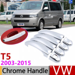 VW T5 jaoks Volkswagen Transporter 2003~2015 Kroomitud uksek&auml;epideme kate Auto tarvikud Kleebised trimmikomplekt 2005 2008 2010 2012 3 Door 1 Keyhole