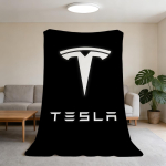 Moodne auto T-TeslaS-ES logo tekk flanell soe pehme visketekk toa diivani jaoks lapse s&uuml;nnip&auml;evakingitused 30x40in