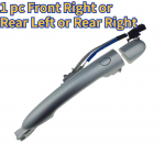 1 or 2 or 4 Silver Outside Door Handle w/ Button Front or Rear, Left or Right For Renault Koleos 2.0 2008-2024 Driver Passenger 1 Pc Other Side