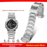 Muudetud roostevabast terasest kellarihm Casio g-shock GA-100/110/120 GM-110/700 GA-700 DW-5600 jaoks Muudetud metallk&auml;ev&otilde;ru meestele 16mm white