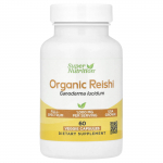 Super Nutrition, Orgaaniline Reishi Seene, 1g, 60 taimset kapslit (0,5 g kapsli kohta)