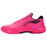 Li Ning Fabric Cushioning Slip Resistant Abrasion Resistant Low top Badminton Shoes Unisex Fluorescent Fruit Pink AYAS018-1 43