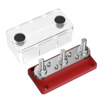 Toitejaotusplokk Siin, 3x 5/16 Posti, 4x #8 Kruviklemmid, Max-48V 300A Paatidele Auto punane
